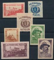 Nyugat-Magyarország VII. 1921 7 klf vágott bélyeg / imperforate stamps
Signed: Bodor