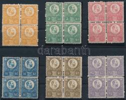 1883 Réznyomat ÚJNYOMAT teljes sor négyestömbökben. Nagyon ritka a négyestömb a korai kiadásoknál! (...