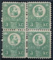 1883 Réznyomat ÚJNYOMAT teljes sor négyestömbökben. Nagyon ritka a négyestömb a korai kiadásoknál! (...