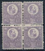 1883 Réznyomat ÚJNYOMAT teljes sor négyestömbökben. Nagyon ritka a négyestömb a korai kiadásoknál! (...