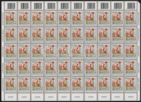 2026 Húsvét hajtott teljes ív / Easter folded complete sheet of 50