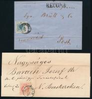 1850-1867 Ajánlott levél 9kr + hátoldali 5kr (eltépve / torn) bérmentesítéssel, "PANCSOVA"...