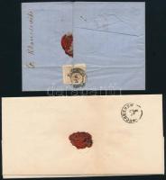 1850-1867 Ajánlott levél 9kr + hátoldali 5kr (eltépve / torn) bérmentesítéssel, "PANCSOVA"...