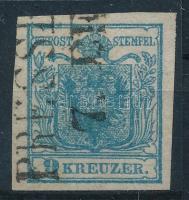1850 9kr "PRESSBURG" vonalbélyegzéssel (Gudlin 250 p)
