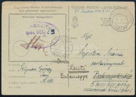1945 Tábori posta levelezőlap / Field postcard "TP VP.VP" + "NOSZLOP"