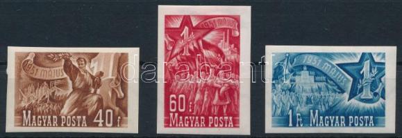 1951 Május 1. II. vágott sor (9.000) / Mi 1160-1162 imperforate set
