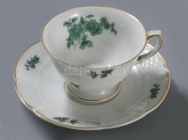 Rosenthal 12 személyes virágmintás mokkás / kávés készlet, jelzett, telje,s 1 csészealjon sérüléssel