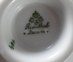 Rosenthal 12 személyes virágmintás mokkás / kávés készlet, jelzett, telje,s 1 csészealjon sérüléssel