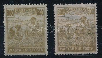 1920 Arató 600K nyomdai hibás bélyeg, melynek következtében a bal oldali értékszám 600 helyett 680. ...