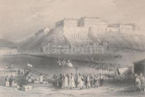 1844 Magyar zarándokok felvonulása Pesten - Pilgrims of Hungarians in Pesth. Acélmetszet William Hen...