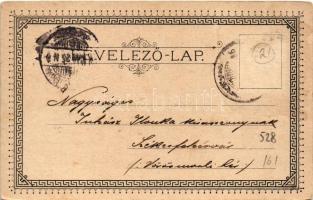 1898 Kaposvár, Gimnázium, Fő utca, üzletek. Gerő Zsigmond kiadása, Art Nouveau, floral (vágott / cut...