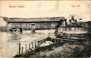 Torda, Turda; régi fahíd. Brassói Lapok kiadása / old wooden bridge (gyűrődés / crease)