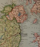cca 1930-1940 A Brit szigetek térképe, Kókai Lajos kiadása, Bp., Hornyánszky-ny., 88x62,5 cm / Map o...
