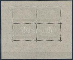 1933 WIPA blokk felül a beragasztásból származó nyomokkal / Block with original gum, with usual smal...