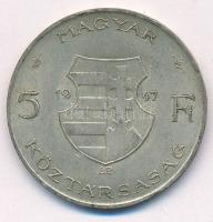 1947. 5Ft Ag "Kossuth" T:XF patina, kis ph.
Adamo F8.1