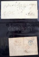 92 db bélyeg előtti levél európai országokból levélberakóban / 92 prephilatelic covers from European...