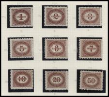 Ausztria portó gyűjteményrész 7 albumlapon / Austria postage due collection part on 7 album pages