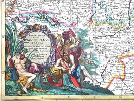 [Térkép] Exactissima Totius Danubii Fluvii. Tabula et minores in eum influentes Fluvii, cum Omnibus ...