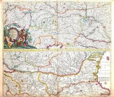 [Térkép] Exactissima Totius Danubii Fluvii. Tabula et minores in eum influentes Fluvii, cum Omnibus ...