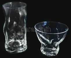 Bormioli Rocco 8 darabos fagylaltos pohár, jelzett, hibátlan, m: 9 cm + 2 darab italos pohár m: 15 c...