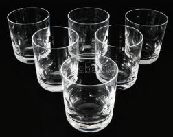 6 darab kristály whiskey pohár, m: 10 cm