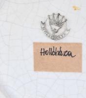 cca 1940 Hollóházi dísztányér, jelzett, ragasztott, d: 24 cm