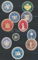 109 db régi külföldi (főleg osztrák, német) pecsétbélyeg / 109 old seal stamps mostly Austria, Germa...