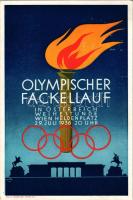 1936 Olympischer Fackellauf in Österreich Weihestunde Wien Heldenplatz / Olimpiai fáklyaváltó Ausztr...