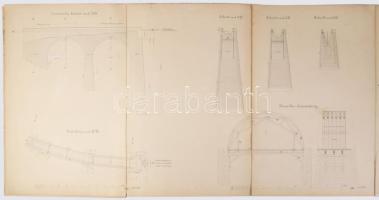 ca 1860 Oravicabánya - Stájerlak (Eisenbahn von Oravitza bis Steierdorf) vasútvonal Zsittin völgyi v...