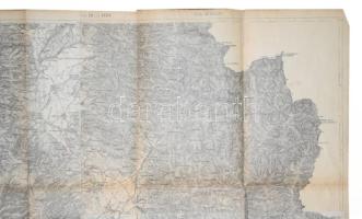 ca 1910 A Székely vasutak Sepsiszentgyörgy és Csíkszereda közötti vonal átnézeti térképe. 105x130 cm...