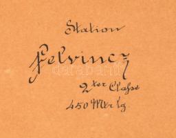 1871 Felvinc vasútállomás kézzel rajzolt alaprajza a tervező aláírásával. Felvinc (Unirea, korábban ...