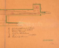 1871 Felvinc vasútállomás kézzel rajzolt alaprajza a tervező aláírásával. Felvinc (Unirea, korábban ...