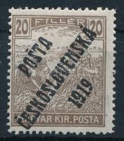 Posta Ceskoslovenska 1919 Arató 20f
Signed: Bodor