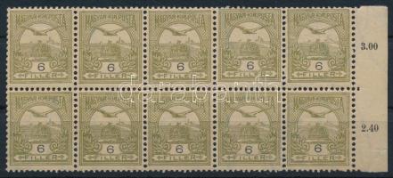 1900 Turul 6f 10-es tömb zöldes olaj (56.000)