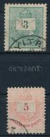 1881 3kr és 5kr vegyes fogazással