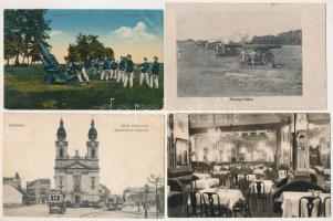 18 db régi magyar városképes és katonai lap / 18 old Hungarian city view and military cards