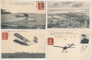 A repülés úttörői 10 klf. régi képeslap / Pioneers of aviation 10 old postcards