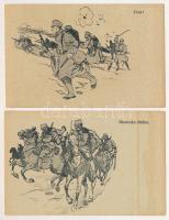 Cseh kiadású 1. világháborús tábori posta képes levelezőlapok, 17 db / 17 field post picture postcar...