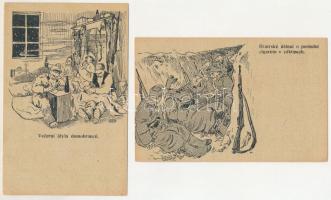 Cseh kiadású 1. világháborús tábori posta képes levelezőlapok, 17 db / 17 field post picture postcar...