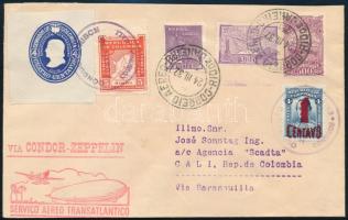 1932 Zeppelin levél Kolumbiába / Zeppelin cover to Colombia