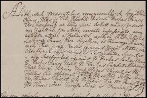 1819 Nagykőrös, Id. Inárcsi Farkas János örököseinek 1774-es osztályos egyezség másolata, töredezett...