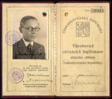 1936 Csehszlovák személyi igazolvány, biciklis igazolvány