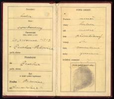 1936 Csehszlovák személyi igazolvány, biciklis igazolvány