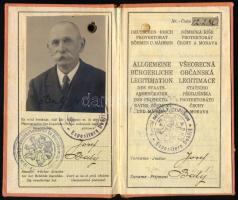 1940 Deutches Reich Cseh-morva protektorátus fényképes igazolvány + átjárási igazolvány + hadirokkan...