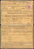 1940 Deutches Reich Cseh-morva protektorátus fényképes igazolvány + átjárási igazolvány + hadirokkan...