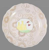 Meissen antik tál, jelzett, kardos jelzés, kopással, d: 17 cm