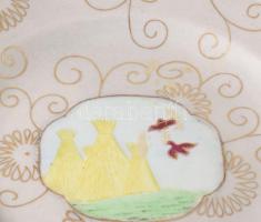 Meissen antik tál, jelzett, kardos jelzés, kopással, d: 17 cm