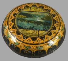 "Rahat Superioara." Ada-Kaleh, Mehmed Kadri &amp; Co. feliratú fém doboz, kopott, d: 1...