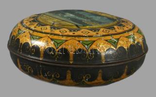 "Rahat Superioara." Ada-Kaleh, Mehmed Kadri &amp; Co. feliratú fém doboz, kopott, d: 1...