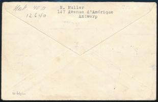 1931 Levél Antwerpenből Hamburgig légipostával, majd a Bremen hajón New York felé, a hajóról katapul...